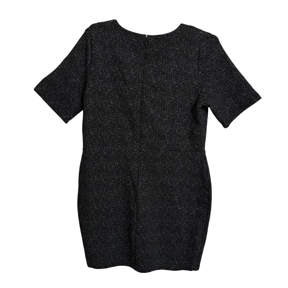 Simply Styled Black Speckled Short Sleeve Dress Size XLP Career Capsule Academia - Picture 3 of 5